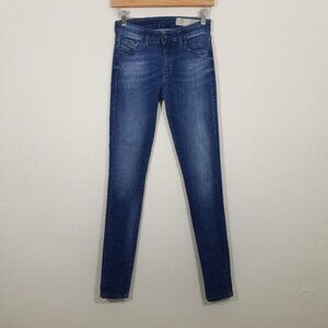 Diesel SLANDY Super Slim-Skinny Regular Waist Stretch Jeans Blue Size 26